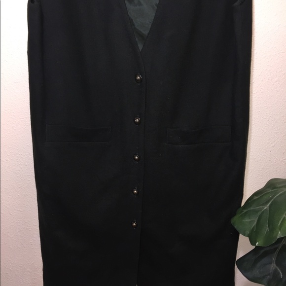 Hunter green wool vest dress - Picture 2 of 6